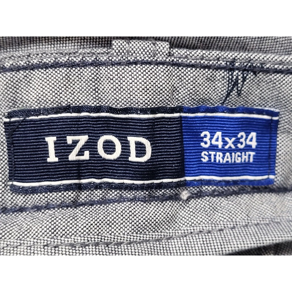 IZOD Blue Marlin Mens Pants Straight Leg Chino 34x34 Beach Life - Picture 7 of 8